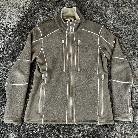 kuhl mens black zip up interceptor fleece size medium - Picture 1 of 5